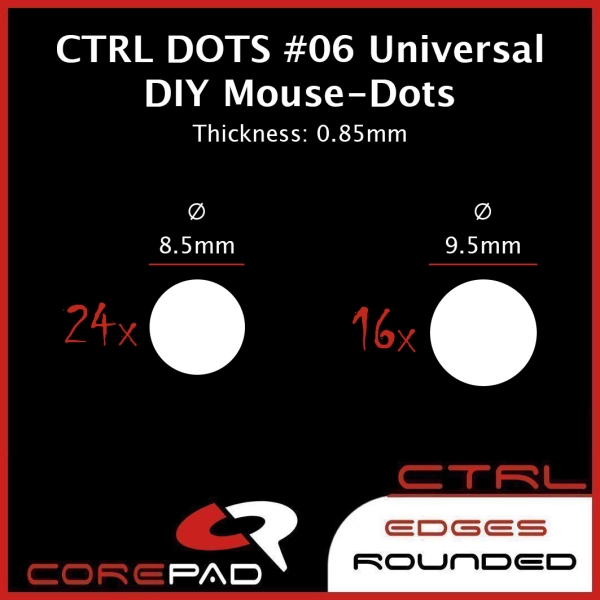 Corepad Skatez DOTS AIR CTRL #06 06 Universal DIY Dot GHOSTGLIDES Edgerunner VORTEX CYCLONE PlastiX X-Raypad Jade Obsidian PRO Esports Tiger ICE